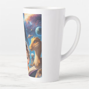 Café Latte Caneca Aventura Espacial Dinossauro - Livro de Lei