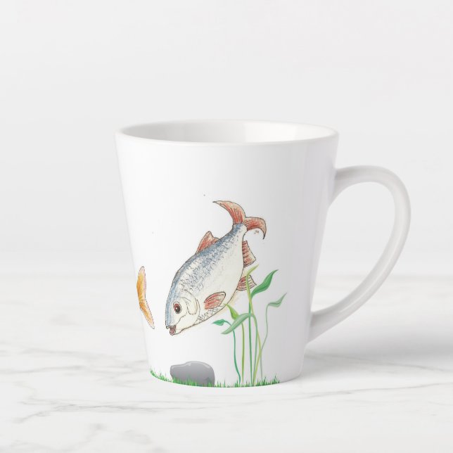 Café Latte Caneca boa com peixe de água doce (Direita)