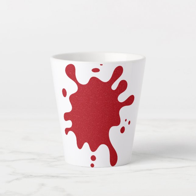 Café Latte Caneca Branca Personalizada com Design de Mancha V (Frente)