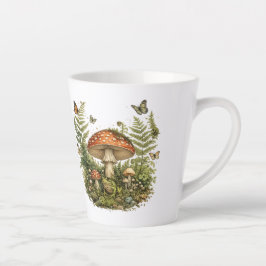 Café Latte Caneca Caprichosa de Floresta com Sapo e Cogumelo