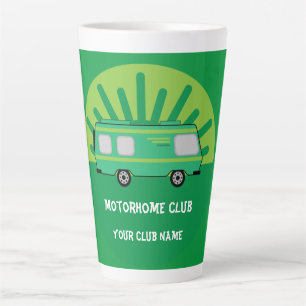 Café Latte Caneca com chaveiro de clubes de caravana e motorh