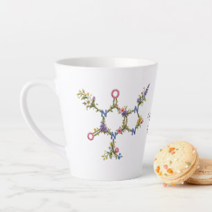 Café Latte Caneca da Molécula de Cafeína Botânica