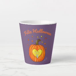 Café Latte Caneca de abóbora Feliz Halloween