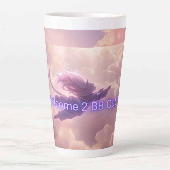 Café Latte Caneca de abraço caloroso BB Cat; Série Despertar (Frente)