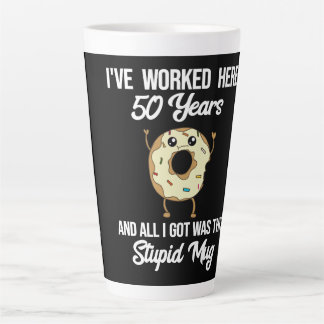 Café Latte Caneca de Agradecimento pelos 50 Anos de Trabalho