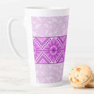 CAFÉ LATTE CANECA DE ARTE DECORATIVA ROXA