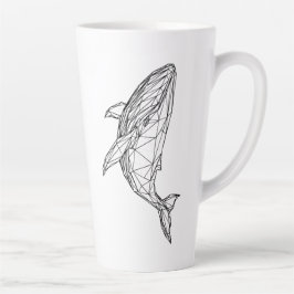 Café Latte Caneca de Baleia Geométrica Minimalista
