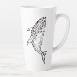 Café Latte Caneca de Baleia Geométrica Minimalista