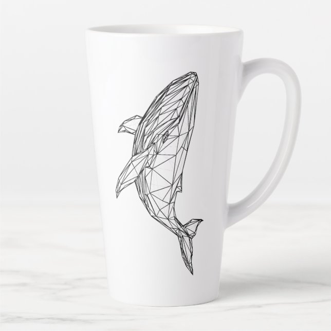 Café Latte Caneca de Baleia Geométrica Minimalista (Direita)