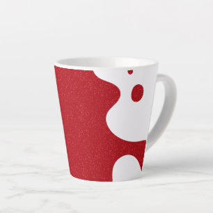 Café Latte Caneca de Blob Vermelho e Branco Personalizada – D