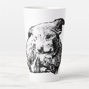 Café Latte Caneca de Cachorro Misturado Toller Preto e Branco
