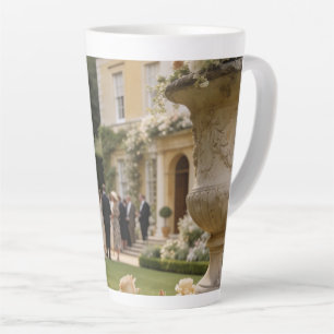 Café Latte Caneca de Casamento de Jardim Elegante - Noiva de