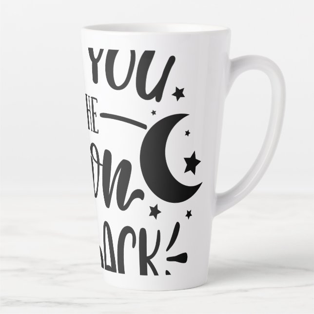 Café Latte Caneca de Cerâmica "Amo Você até a Lua e de Volta" (Direita)