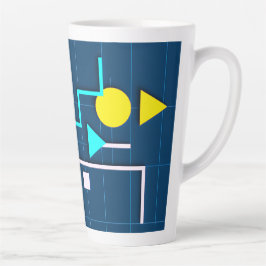 Café Latte Caneca de Circuito Geométrico