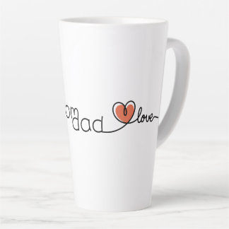 Café Latte Caneca de Coração Vermelho Fofo com Texto de Amor 
