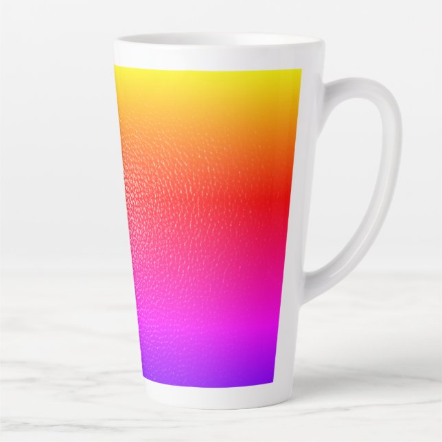 Café Latte caneca de couro estampada amarela e rosa (Direita)