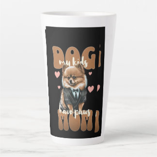Café Latte Caneca de Dog Mom – Opção de Nome Personalizado –