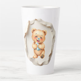 Café Latte Caneca de Foto Personalizada com Fundo Abstrato Mo