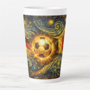 Café Latte Caneca de Futebol Noite Estrelada Copa do Mundo 20