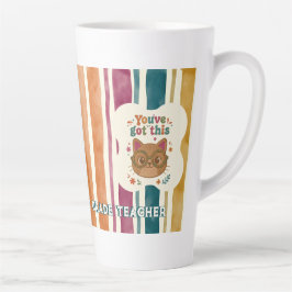 Café Latte Caneca de Gato Professora Personalizada | Nome e S