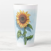 Caneca de Girassol Aquarela Rústica