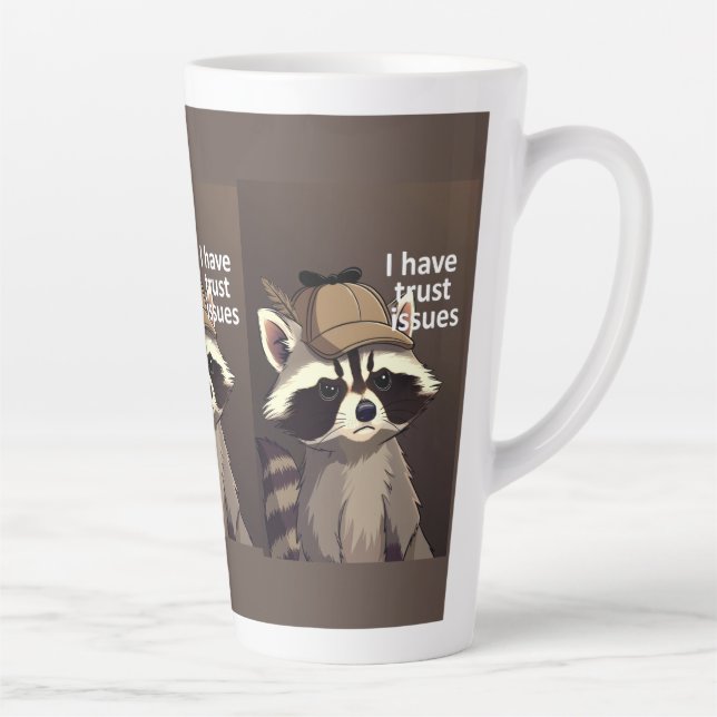 Café Latte Caneca de Guaxinim com Problemas de Confiança | Gu (Direita)