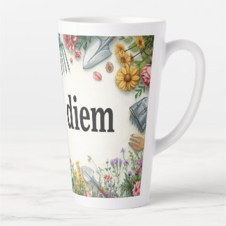 Café Latte Caneca de jardinagem "Carpe Diem" para amantes de