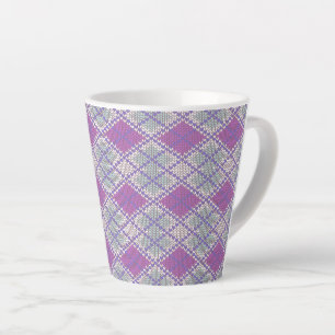 CAFÉ LATTE CANECA DE LÁTTE DE MALHA ARGYLE LILÁS