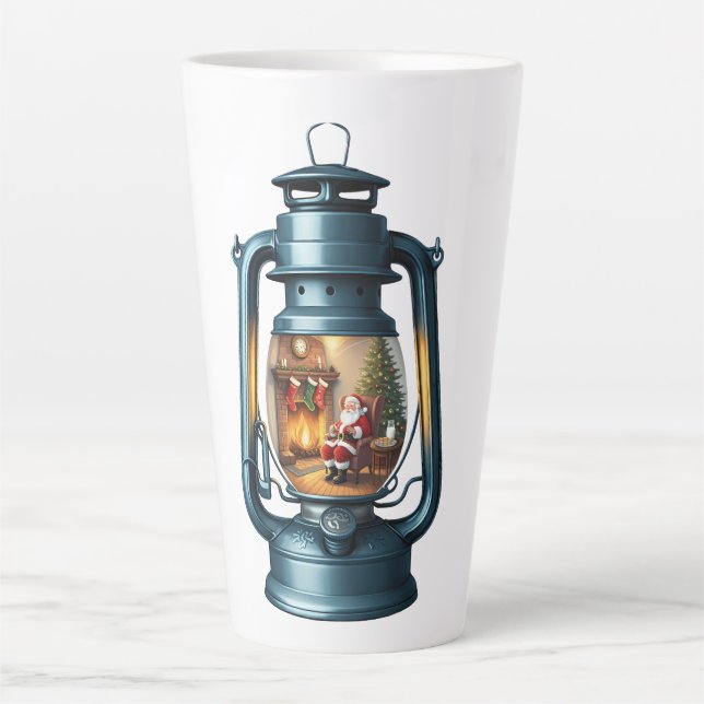 Café Latte Caneca de Latte-Natal Lanterna (Frente)