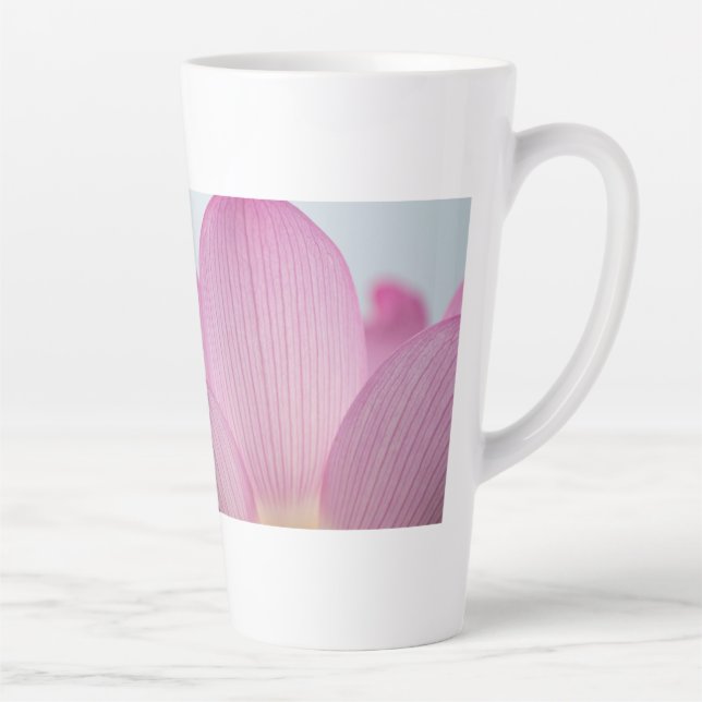 Café Latte Caneca de Macro Fotografia de Pétala Rosa (Direita)