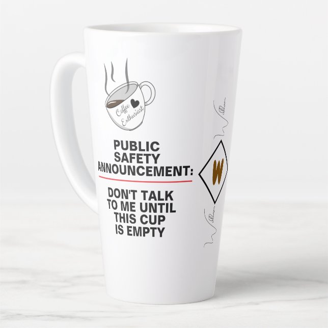 Café Latte Caneca de Meme de Cafeína | Caneca de Piada de Caf (Ângulo esquerdo)