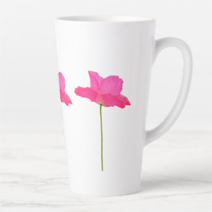 Café Latte caneca de papoila rosa