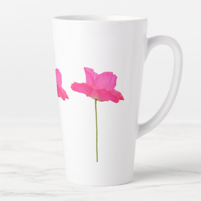 Café Latte caneca de papoila rosa (Direita)