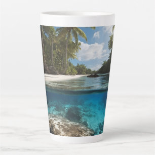 Café Latte Caneca de Praia Tropical - Vista Dividida Caneca d