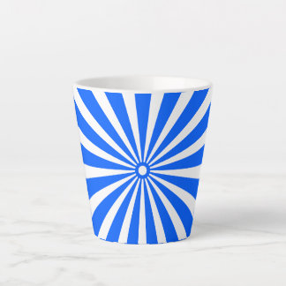 Café Latte Caneca de Rajada Azul Radiante – Luz Geométrica Ou