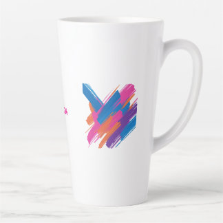 Café Latte Caneca de Traço de Pincel Abstrato Colorido