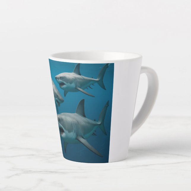 Café Latte caneca de tubarão (Ângulo direito)