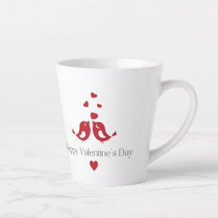 Café Latte Caneca do Dia dos Namorados Pássaros de Amor Verme