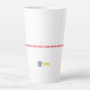 Café Latte Caneca Engraçada para Amantes de Cachorros - Eu Tr