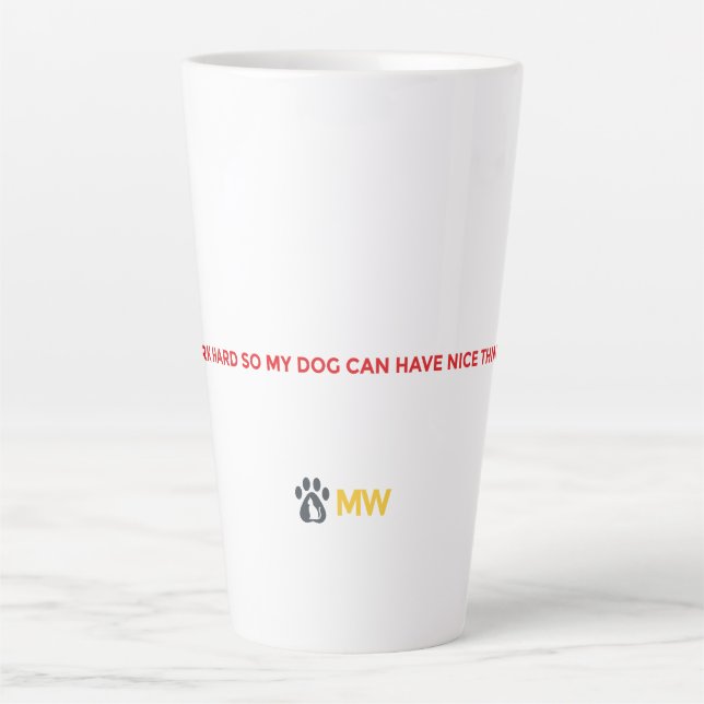 Café Latte Caneca Engraçada para Amantes de Cachorros - Eu Tr (Frente)