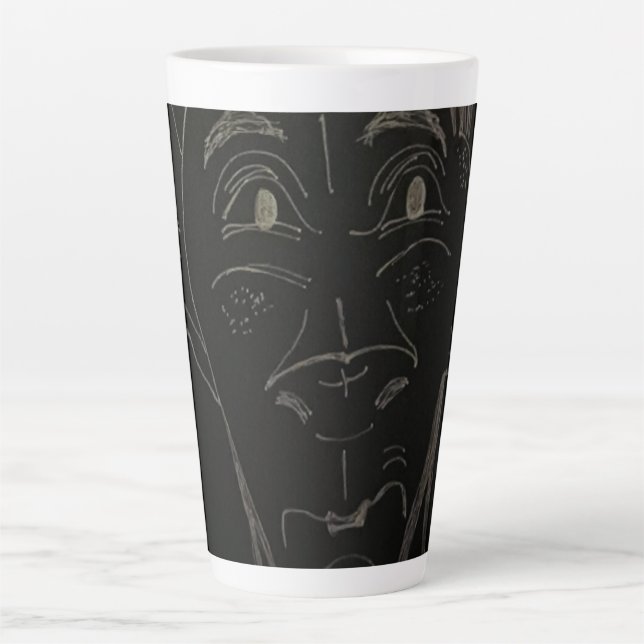 Café Latte Caneca Grande de Desenho Animado (Frente)
