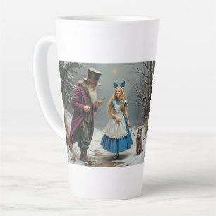 Café Latte Caneca grande latina de Alice no inverno