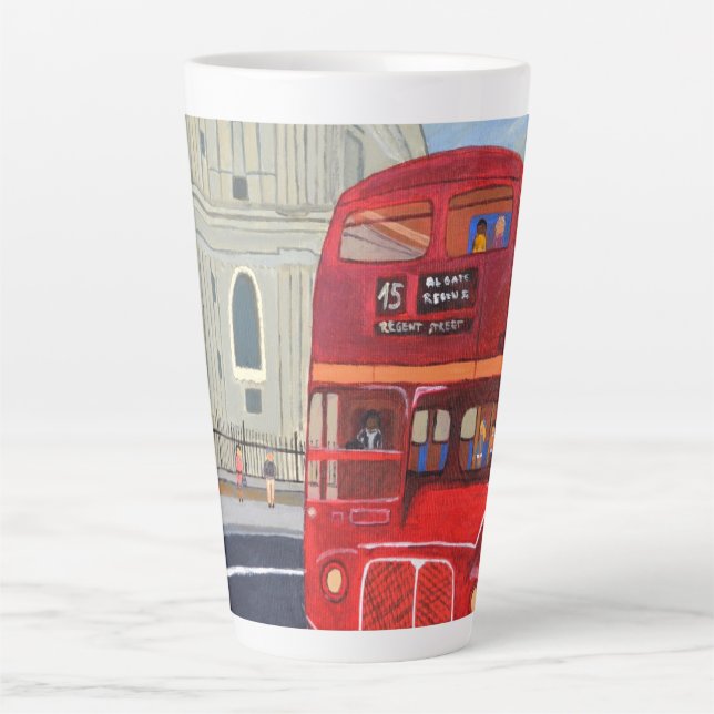 Café Latte Caneca latina de ônibus de Londres (Frente)