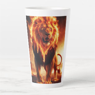 Café Latte Caneca Leão de Fogo - Fantasia de Leão Majestoso A