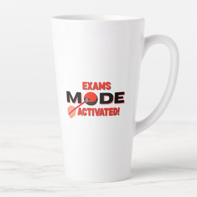 Café Latte Caneca Modo Exames Ativado – Caneca de Estudo para (Direita)