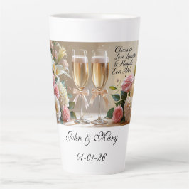 Café Latte Caneca Personalizada de Noiva - Um brinde ao Amor
