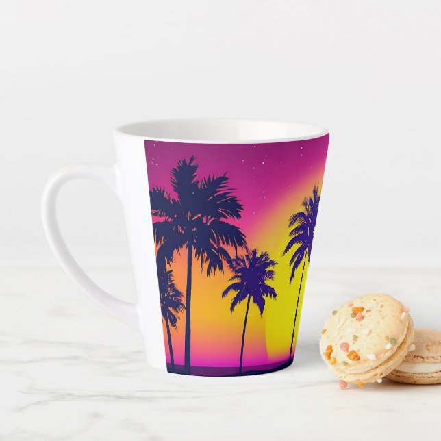 Café Latte Caneca Tropical Sunset com caneca latina de Palma (In Situ)