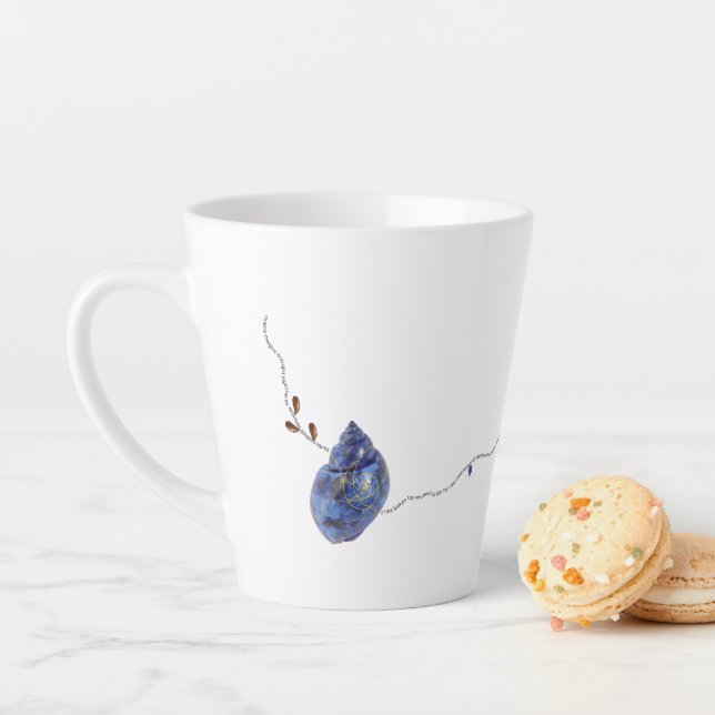 Café Latte Caneca única azul de Natal japonês Kintsugi (In Situ)