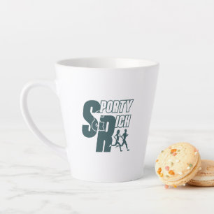 Café Latte Clube de Bem-Estar Retro Moda Esportiva   Caneca L