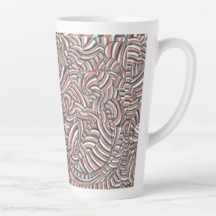 Café Latte Darya Caneca de Arte Abstrata Desenhada à Mão